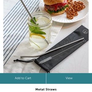 3 NEW Pampered Chef Metal straw sets